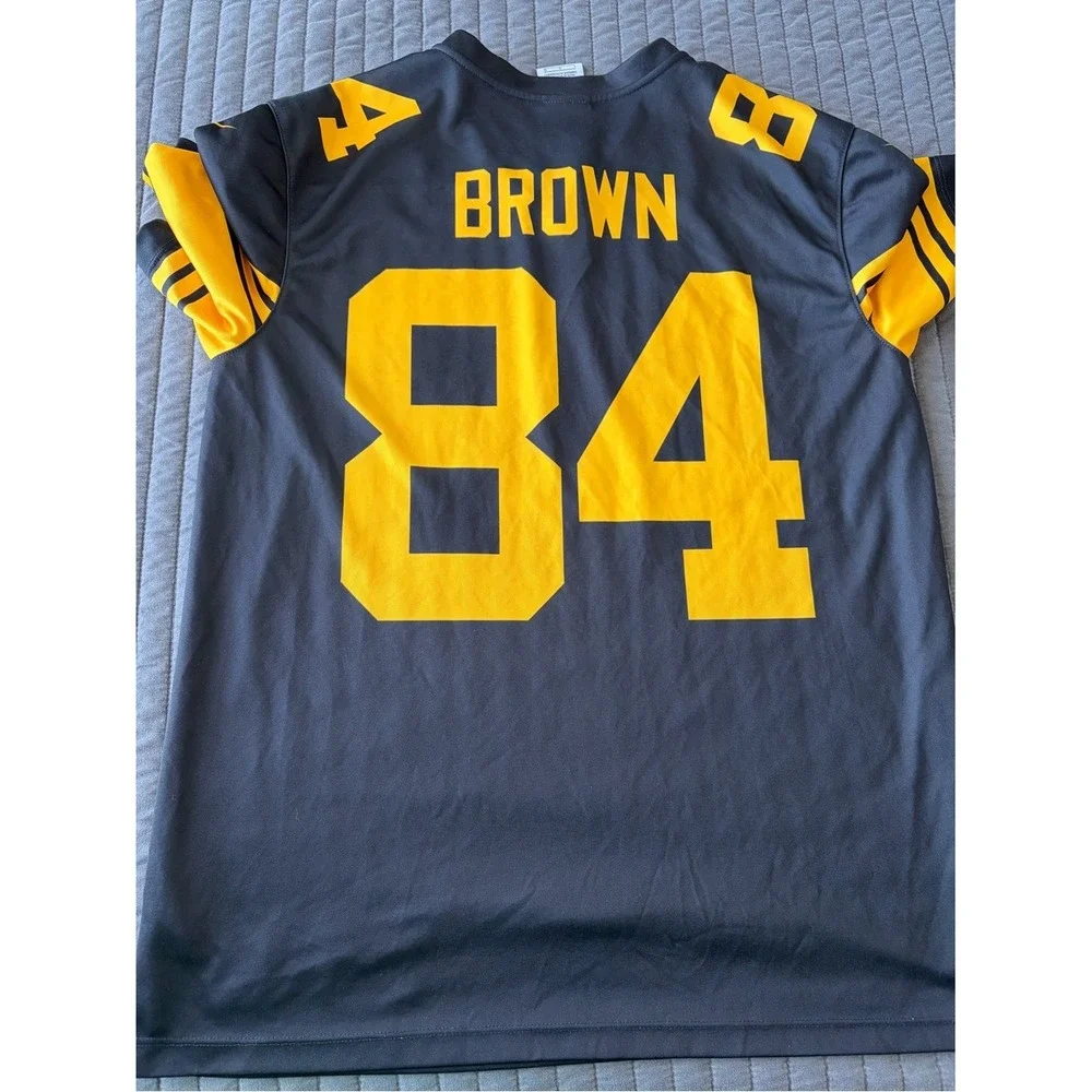 Nike Pittsburgh Steelers Antonio Brown 84 Color Rush Jersey Mens Large Black